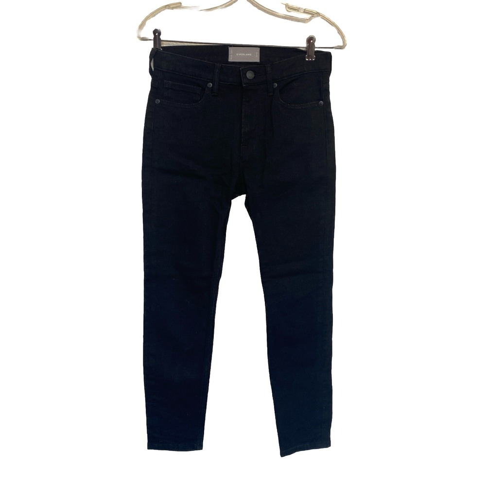 Everlane Authentic Stretch High-Rise Skinny Ankle Jeans Black Size 26